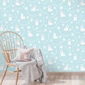 Sweet And Cool Patterned/Design Turquoise Design Wallpaper AL10161-18