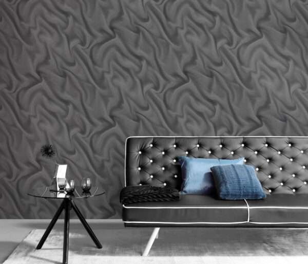 Elle Decoration 2 Stripes/Wave Black Design Wallpaper AL10195-15