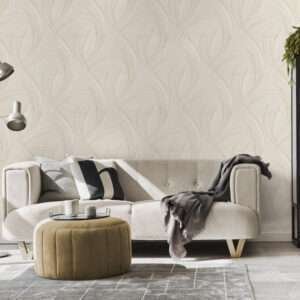 Fashion For Walls 3 Stripes/Wave Taupe Design Wallpaper AL10218-37